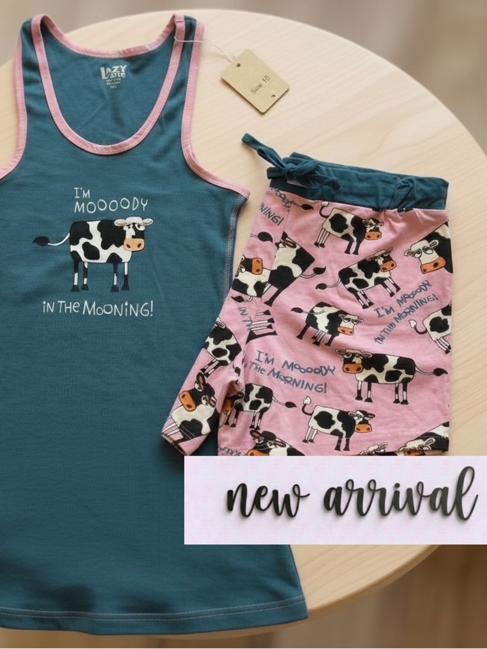 LazyOne Cow Tank & Shorts PJs